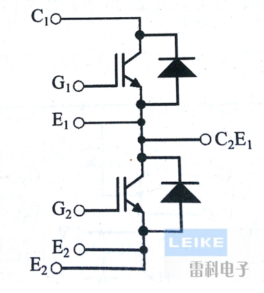 半橋模塊的內(nèi)部等效電路圖